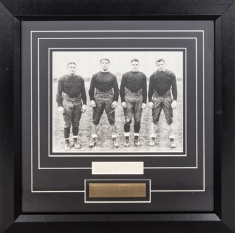Knute Rockne Signed Cut With Photo In 16.5x16.5 Framed Display (PSA/DNA)